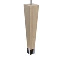 Designs Of Distinction 9" Square Tapered Leg with bolt and 1" Chrome Ferrule - White Oak with Semi-Gloss Clear Coat Finish 01241009WKCR8